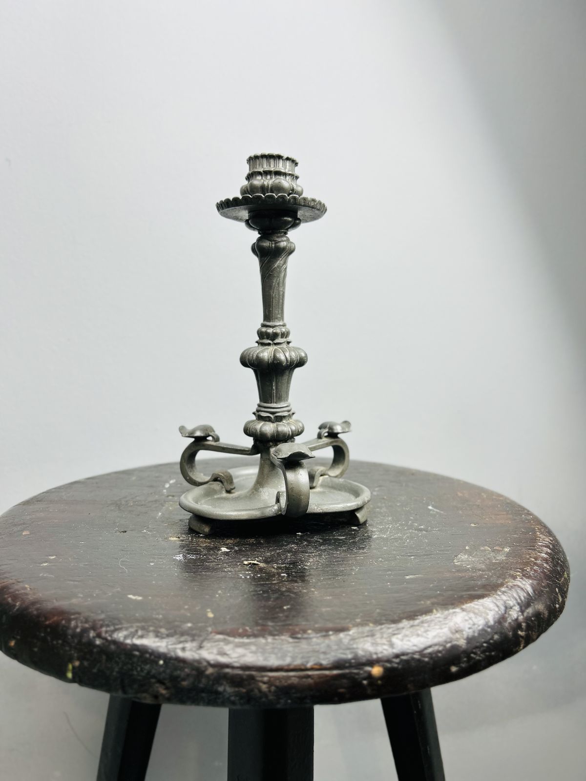 Antique Art Nouveau Orivit Pewter Candlestick, Germany Circa 1894 photo Home Decor