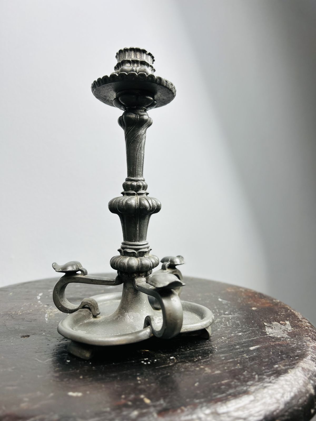 Antique Art Nouveau Orivit Pewter Candlestick, Germany Circa 1894 photo vinterior