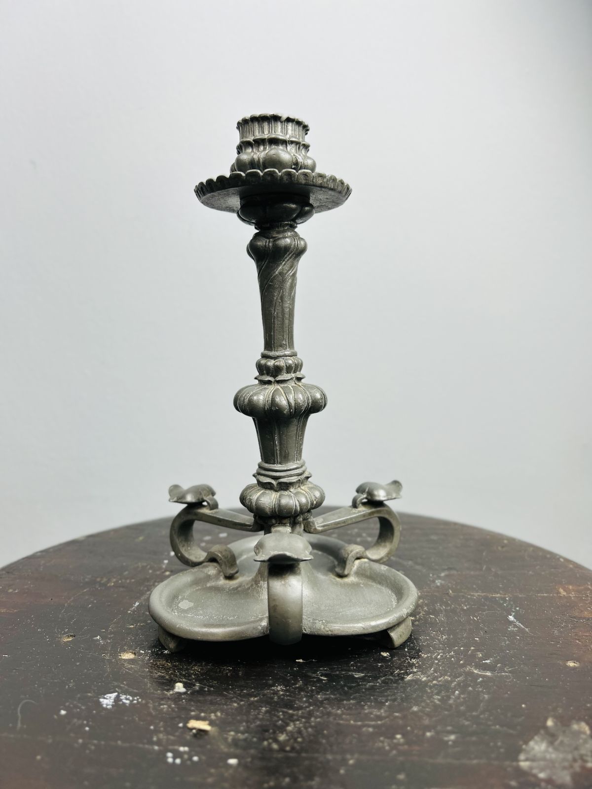 Antique Art Nouveau Orivit Pewter Candlestick, Germany Circa 1894 photo vintage