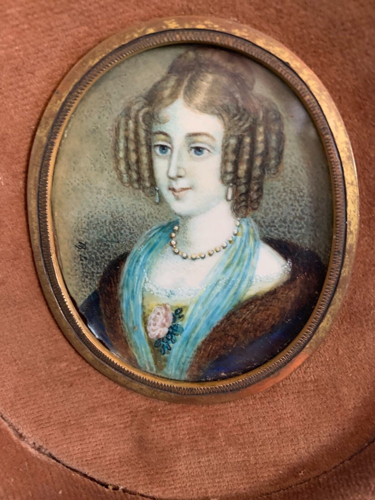 Miniature Portrait Of A Young 20th Century Woman photo furniture