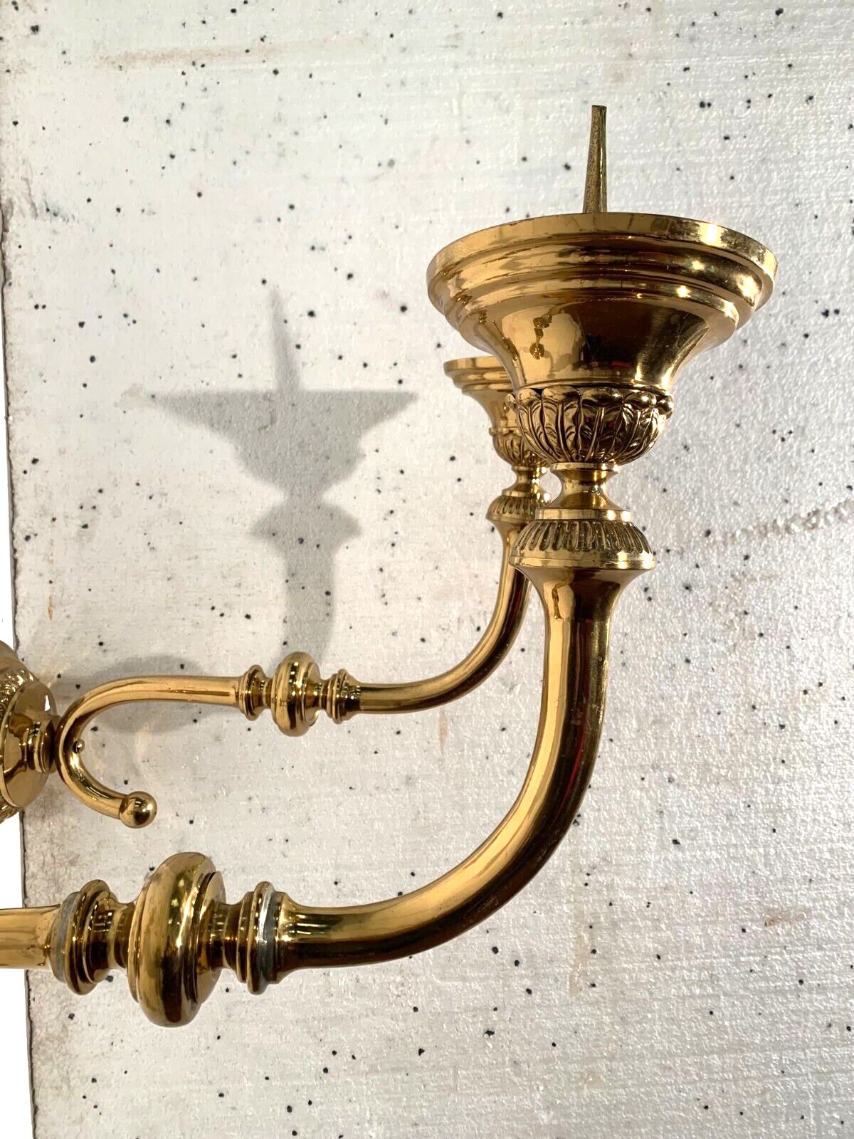 Pair Of Candlestick Sconces In Gilded Brass XX Century photo Home Decor