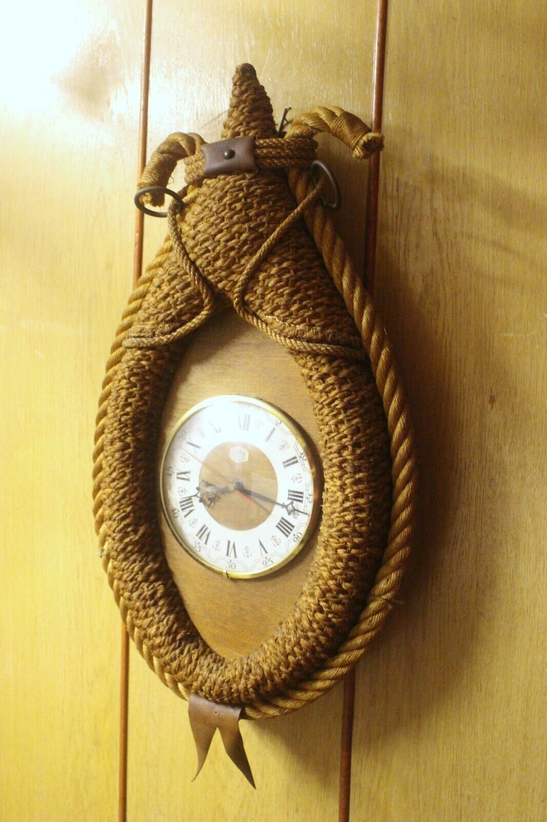 Rustic French Antique Rope Horse Collar Wall Clock  Working  Romans Number photo Home Decor