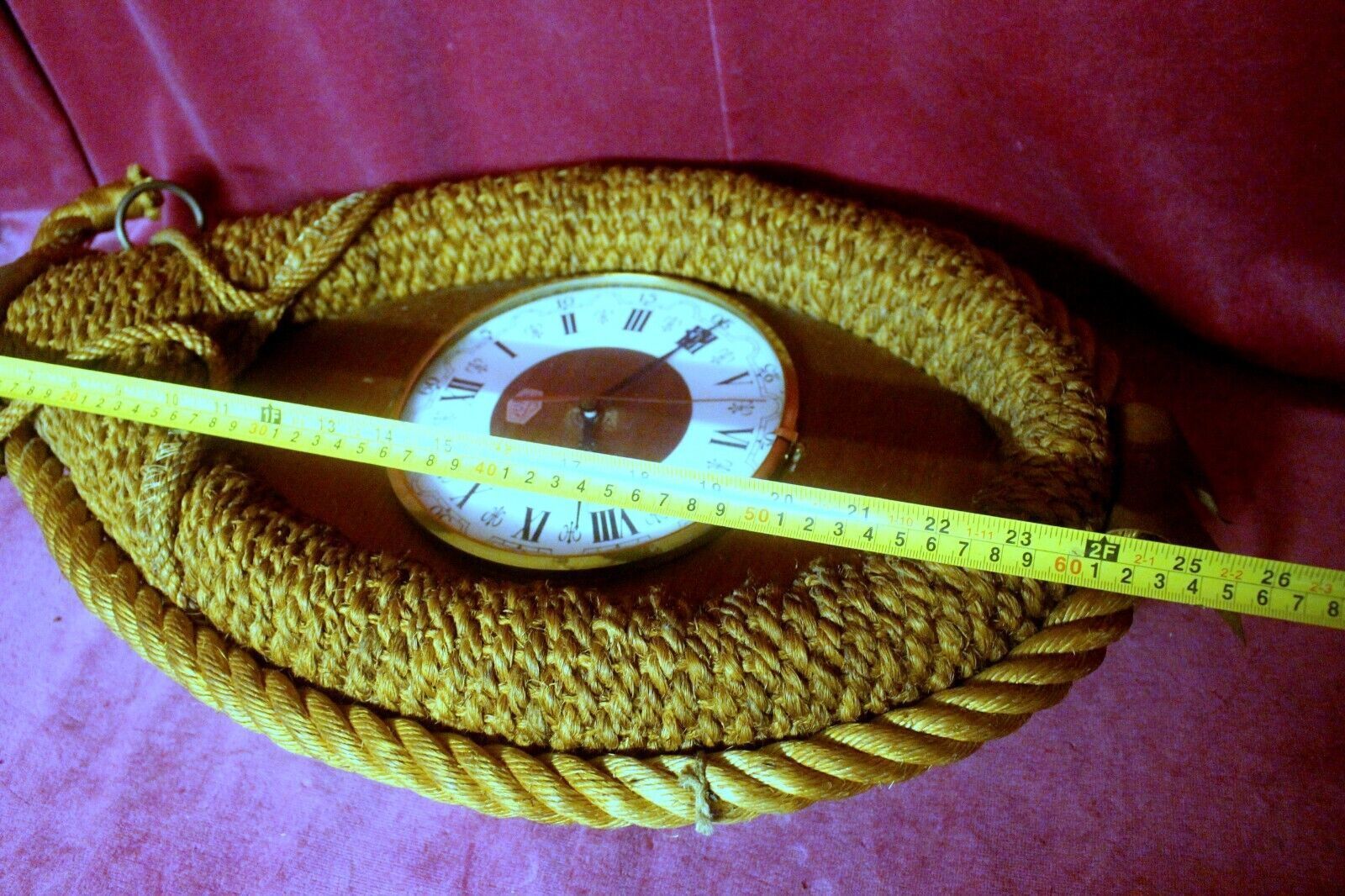 photo for sale Rustic French Antique Rope Horse Collar Wall Clock  Working  Romans Number