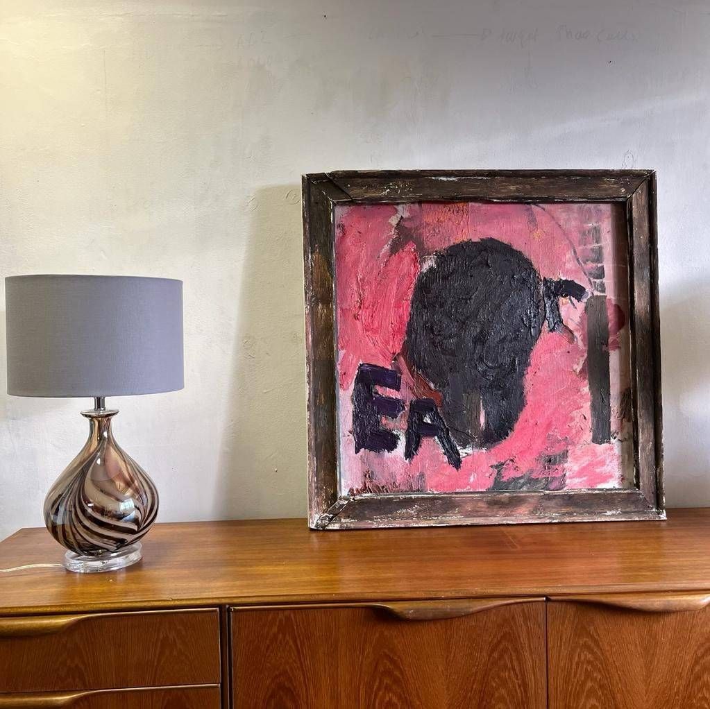 Abstract Oil Painting On Reclaimed Wood & Frame photo buy