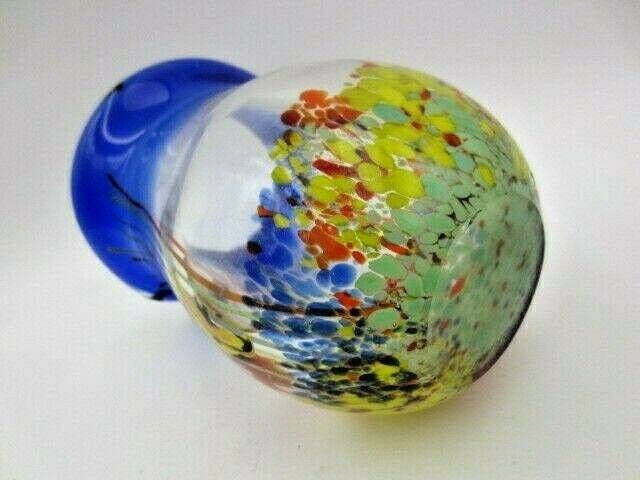 photo for sale Fish Tank Aquarium Barbini Glass Vase, Cobalt Blue, Fish, Bubbles Reeds C1960s