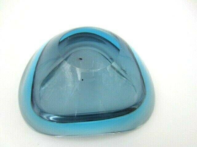 photo furniture Space Age Turquoise Blue Sommerso Art Glass Geode Bowl Murano Barbini Seguso Era