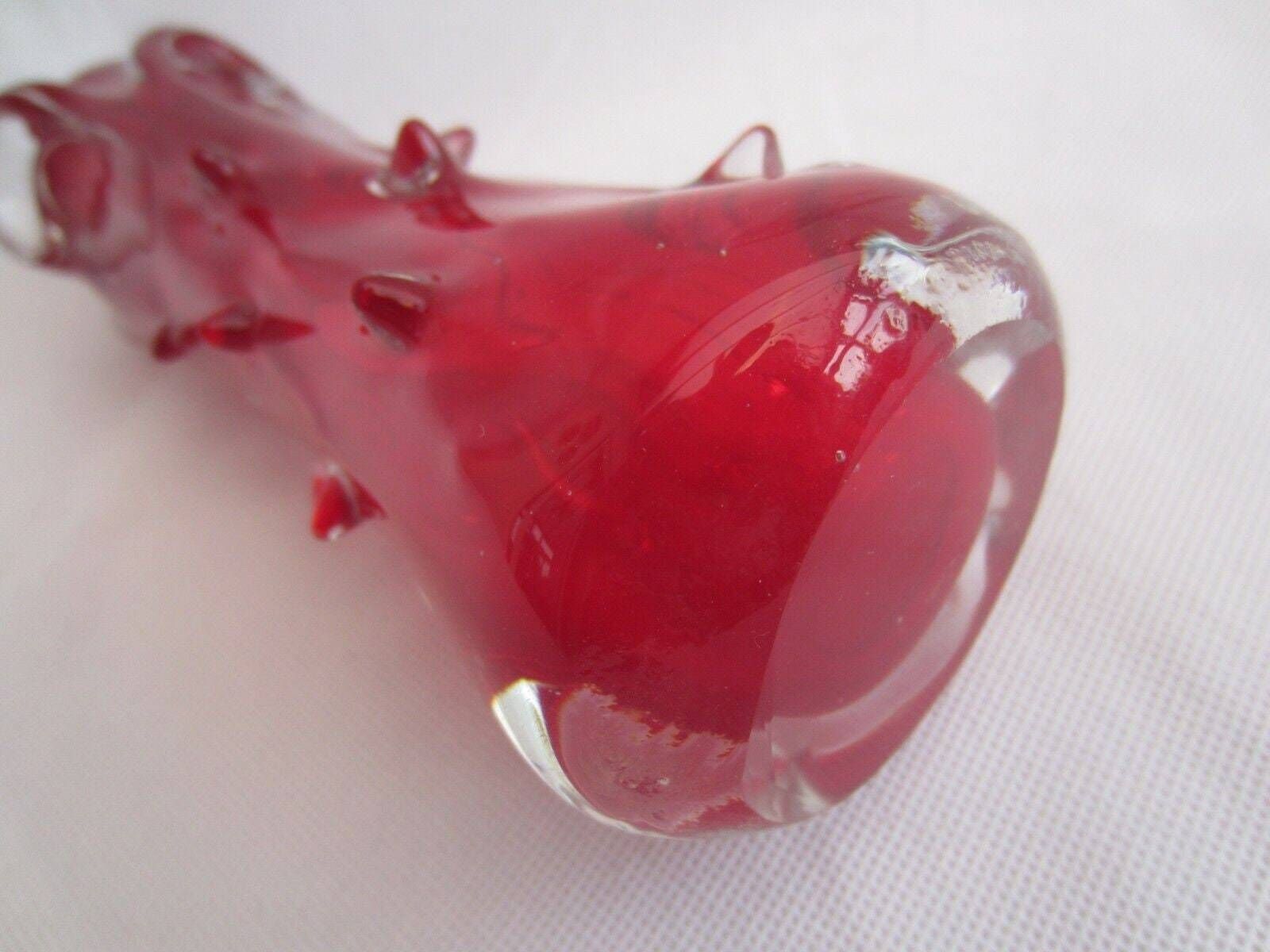Vintage 1960s Czech Bohemian škrdlovice Jan Beránek Red Art Glass Vase photo vinterior