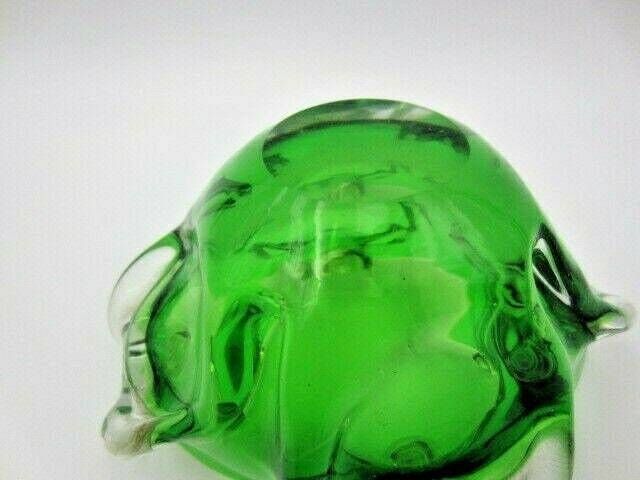 photo for sale Green Murano Art Glass Bowl Sommerso Sculptural Unusual Ribbed Body 1960s