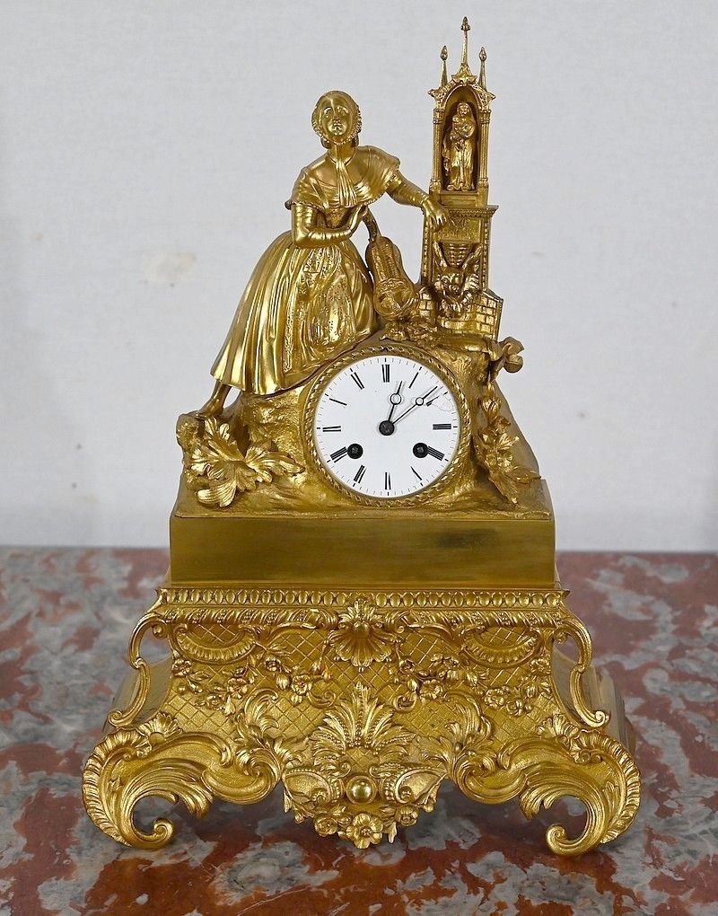 Clock In Gilded Bronze, Napoleon III Period, Mid 19th Century photo Home Decor