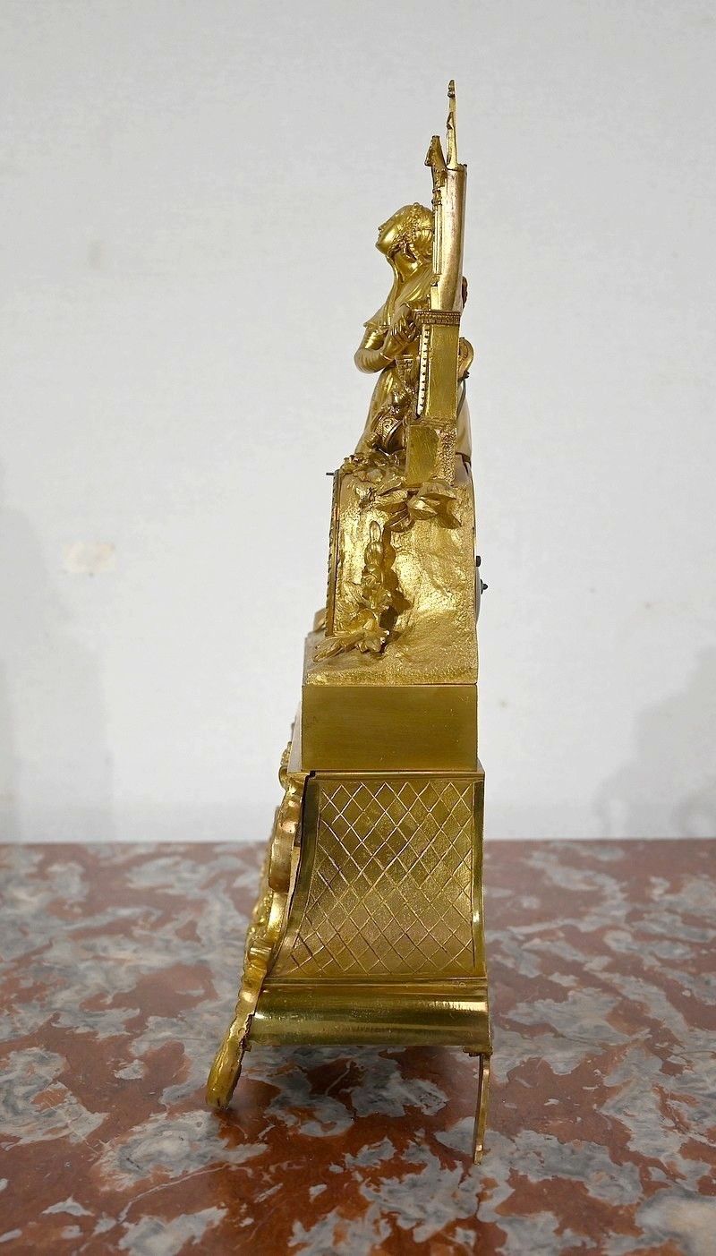 photo vintage Clock In Gilded Bronze, Napoleon III Period, Mid 19th Century