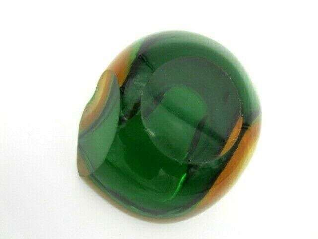 Xl Murano Archimede Seguso Space Age Sculpture Sommerso Green Amber Glass Geode photo vintage
