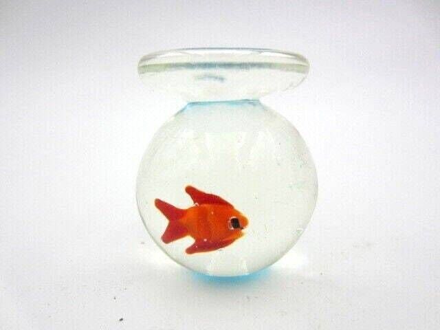 Cristiano Balbi Crystal Fishball Fish And Bubbles Italian Sculpture Paperweight photo vinterior