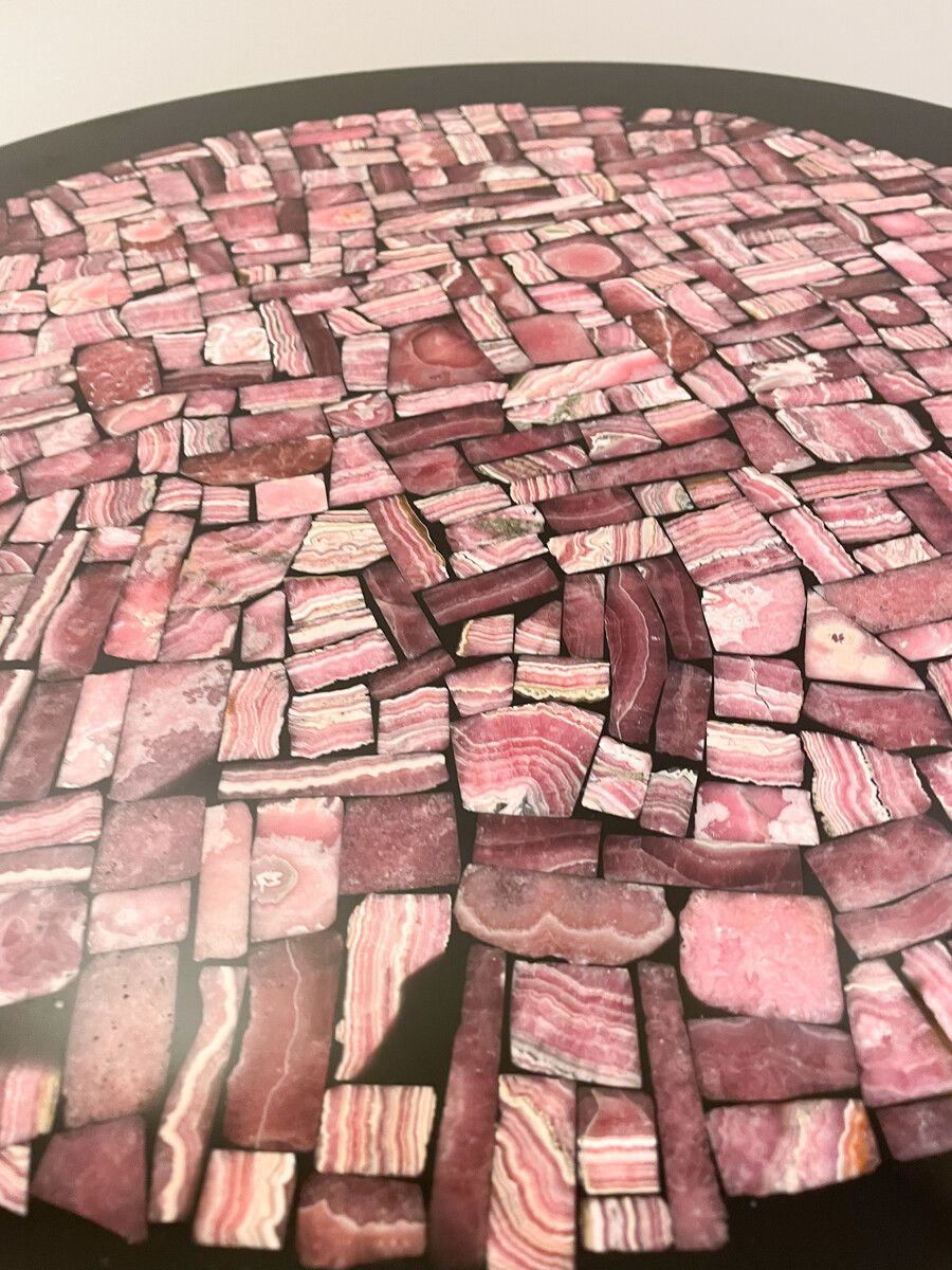 Mid Century Coffee Table In Rhodochrosite & Resin By Etienne Allemeersch photo Furniture