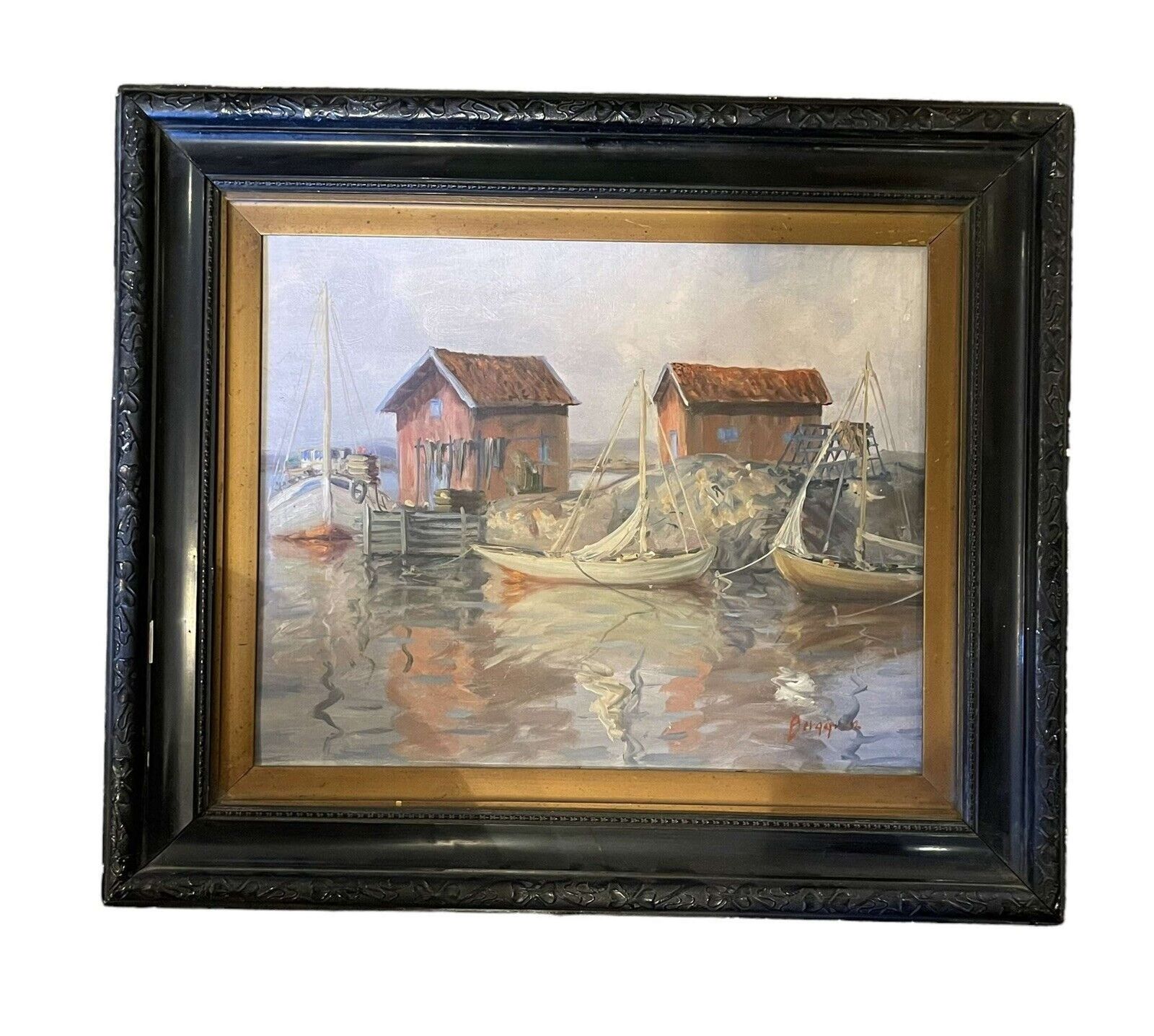 Herring Boats At Sea Scandanavian School photo for sale