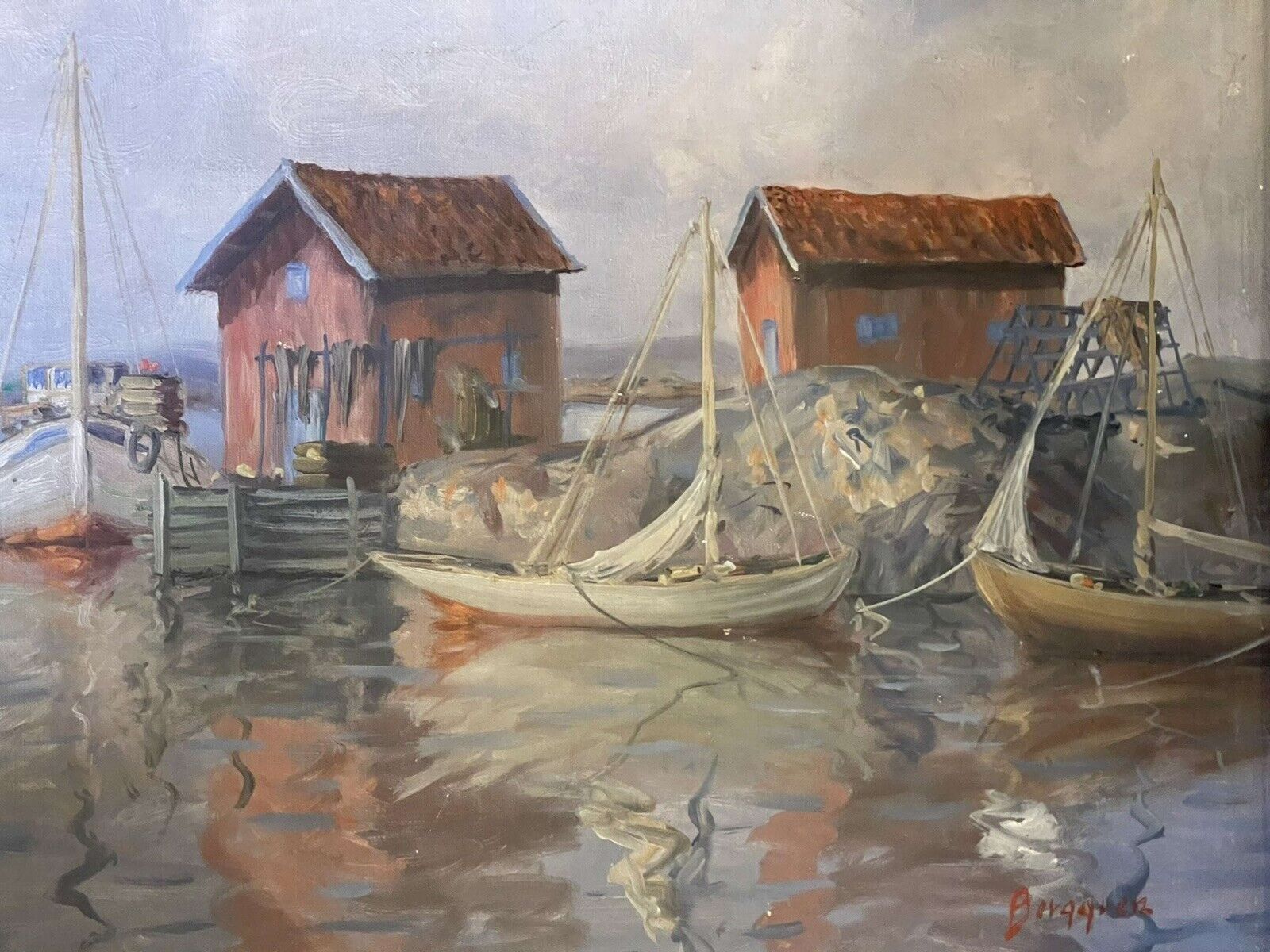 Herring Boats At Sea Scandanavian School photo vinterior