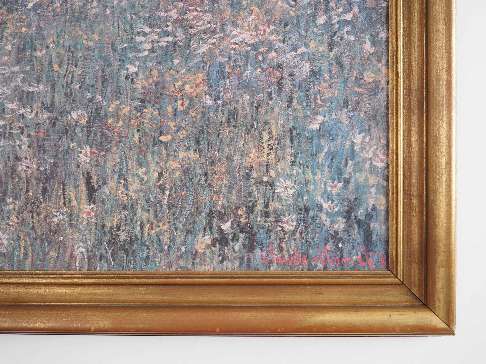 Painting „The Blue Meadow”, Copy, Claude Monet photo vintage