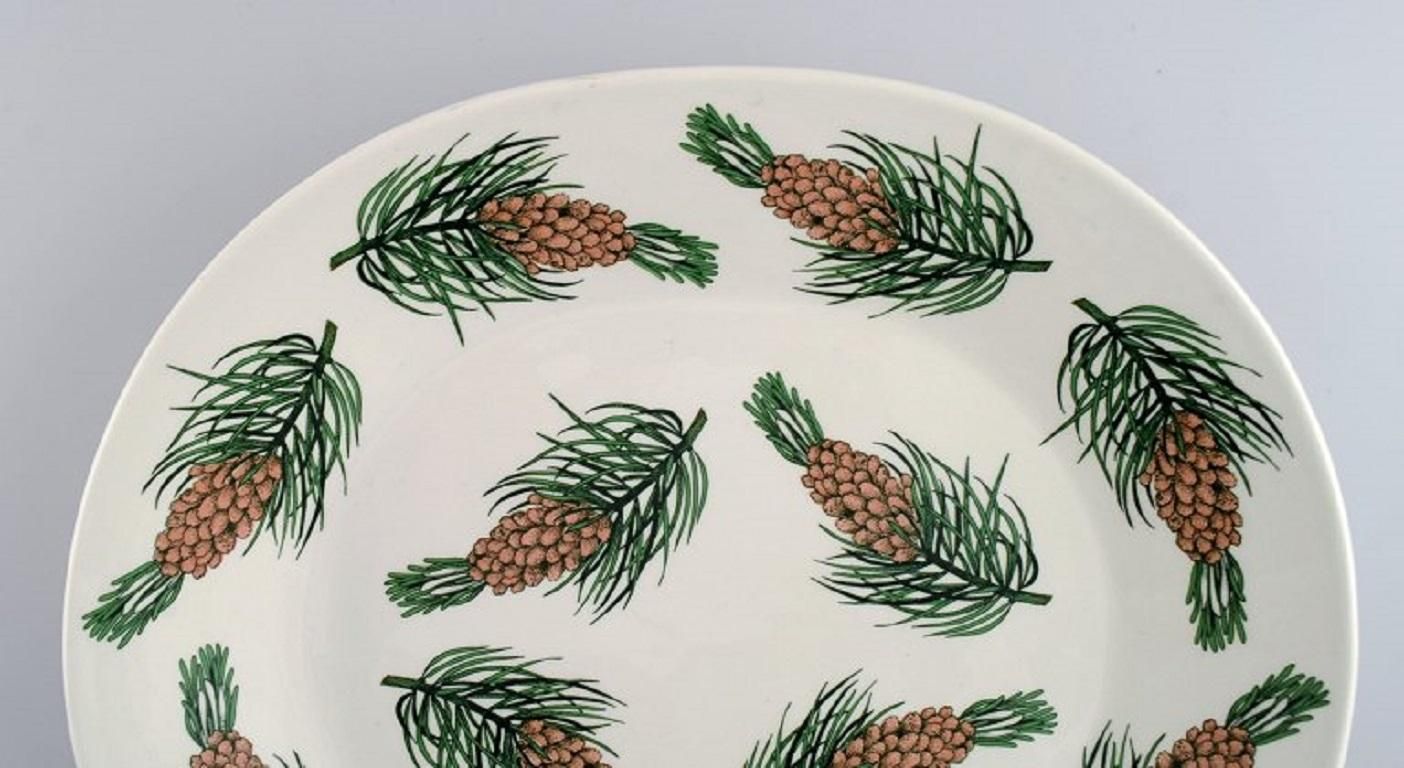Oval Arabia Dish In Glazed Stoneware With Hand Painted Fir Cones, Finnish Design photo furniture