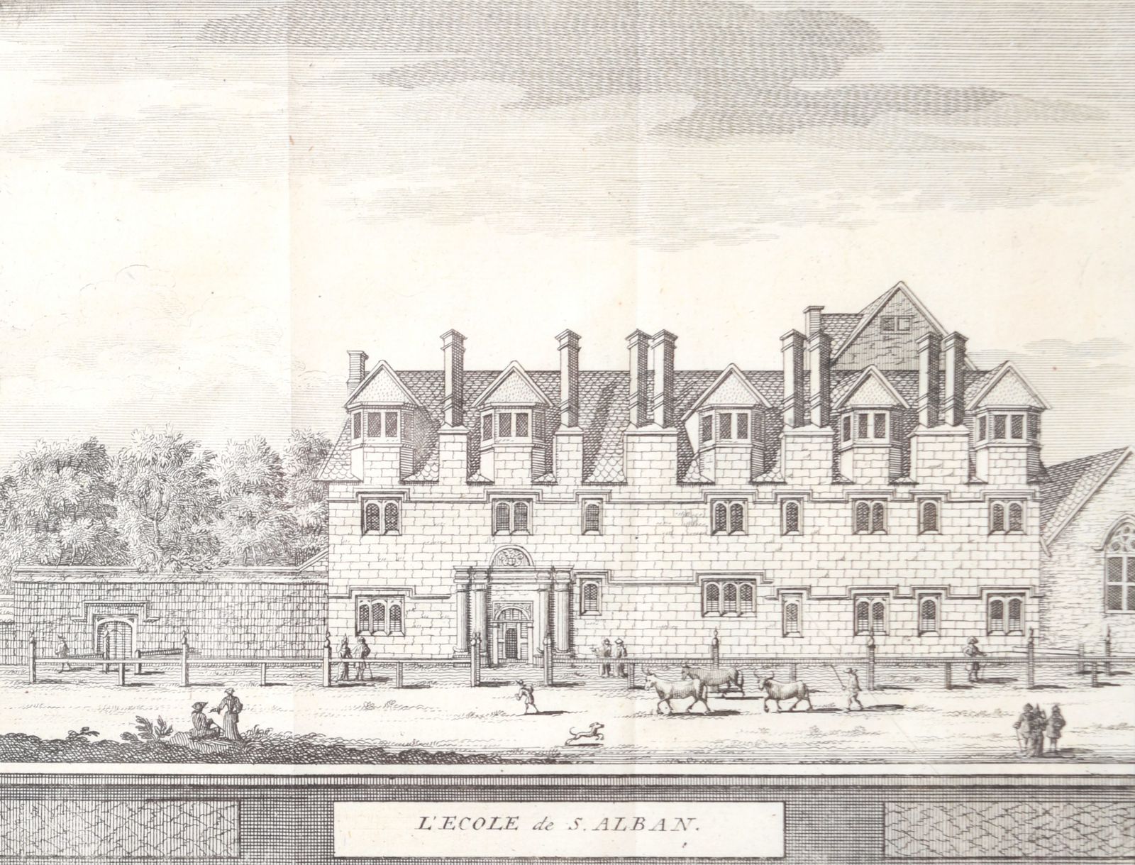 Merton College Oxford St Alban Hall Engraving After David Loggan photo for sale