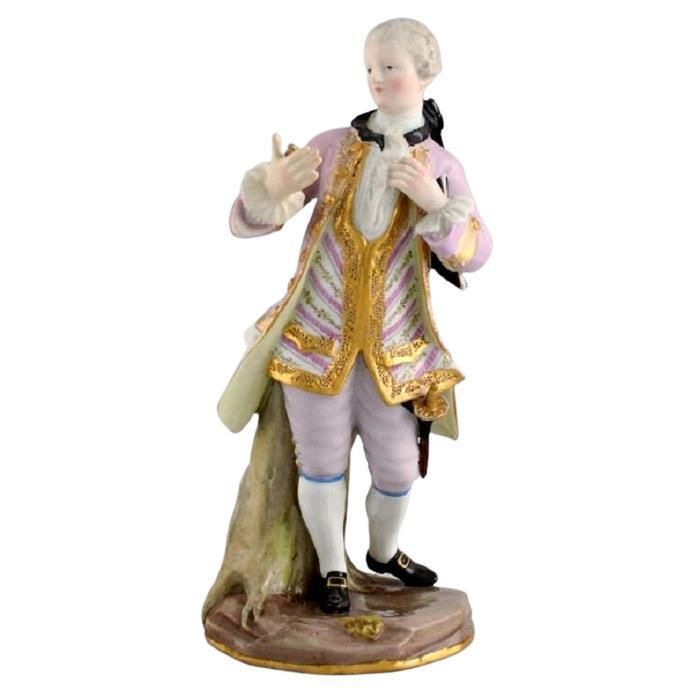 Antique Meissen Porcelain Figure, Noble Gentleman With Gold Watch