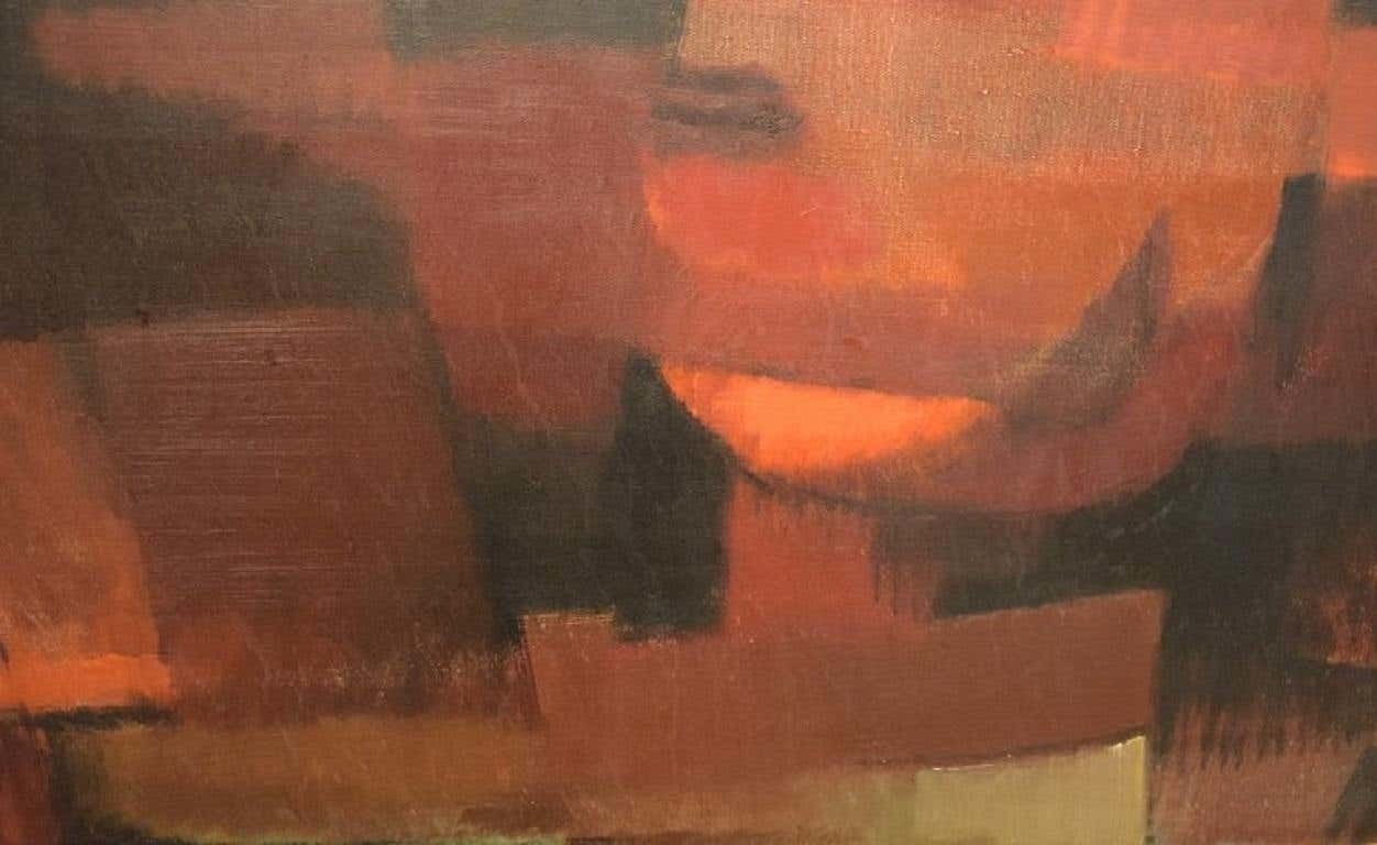 Helge Ernst '1916 1991', Oil On Canvas, Abstract Composition, 1970s photo 2479.0