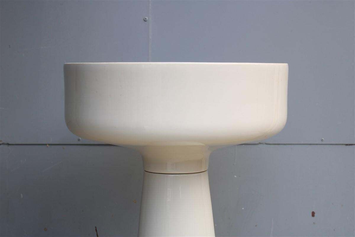 Angelo Mangiarotti White Porcelain Plant Holder For Brambrilla Brothers 1960s photo for sale