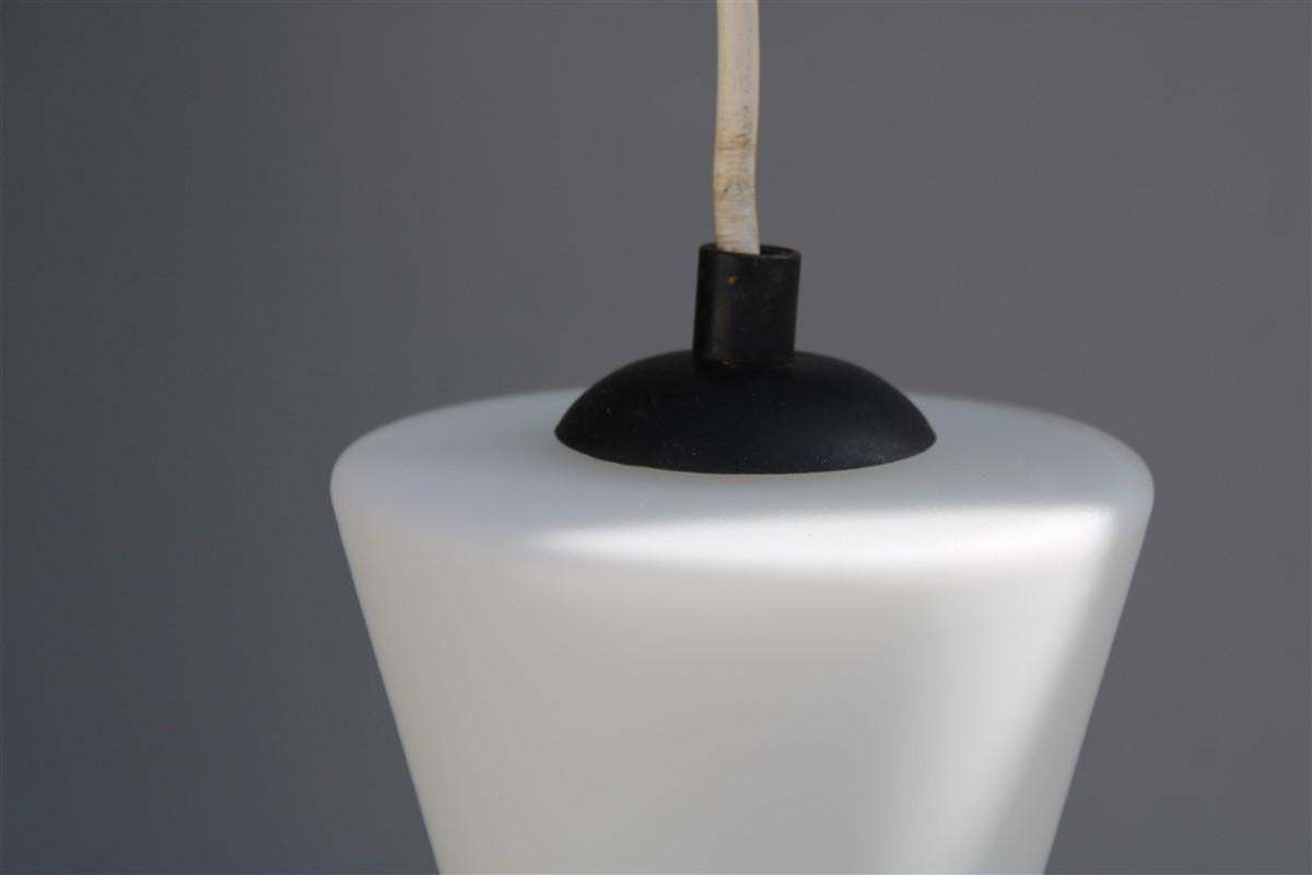 Mid Century Italian Design Ceiling Lamp Stilnovo Glass And Brass 1950s Lantern photo vinterior
