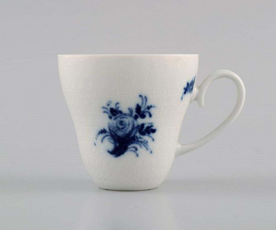 Bjørn Wiinblad For Rosenthal, Six Romanze Blue Flower Mocha Cups With Saucers photo for sale