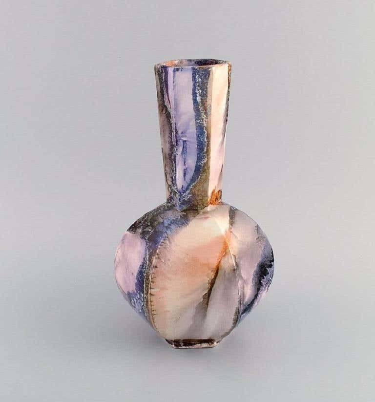 Arabia, Finland, Art Deco Vase In Glazed Faience, 1920s/30s photo vintage