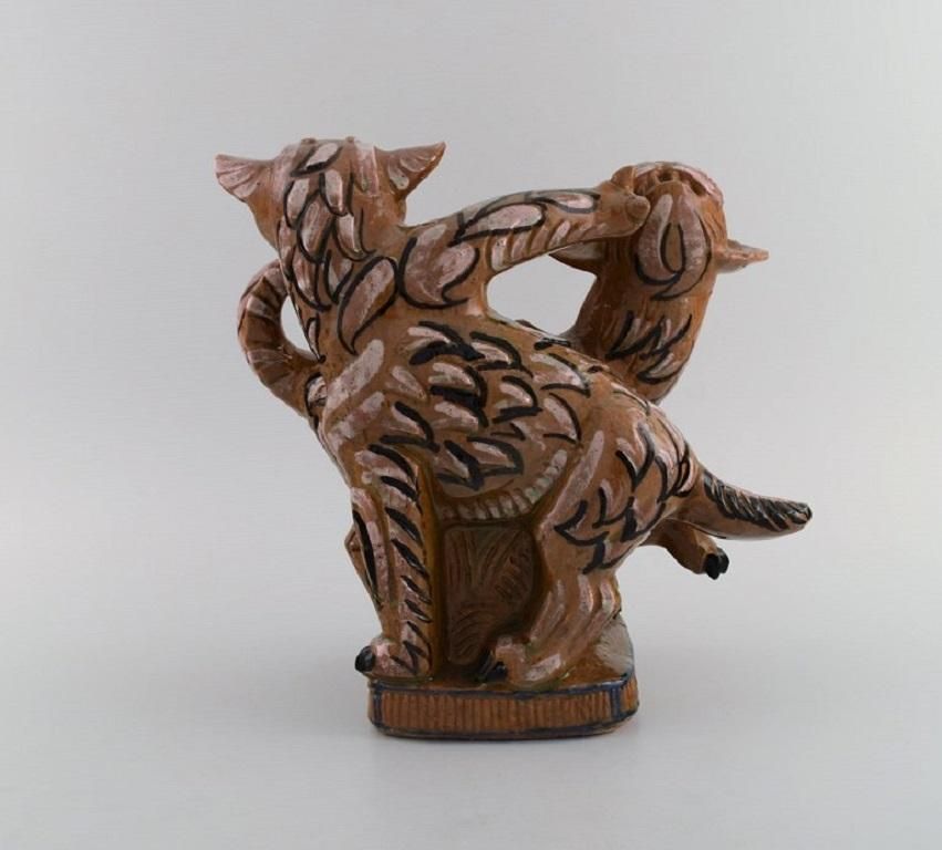 Helge Christoffersen, Denmark, Unique Figure In Stoneware, Cats photo 1818.0