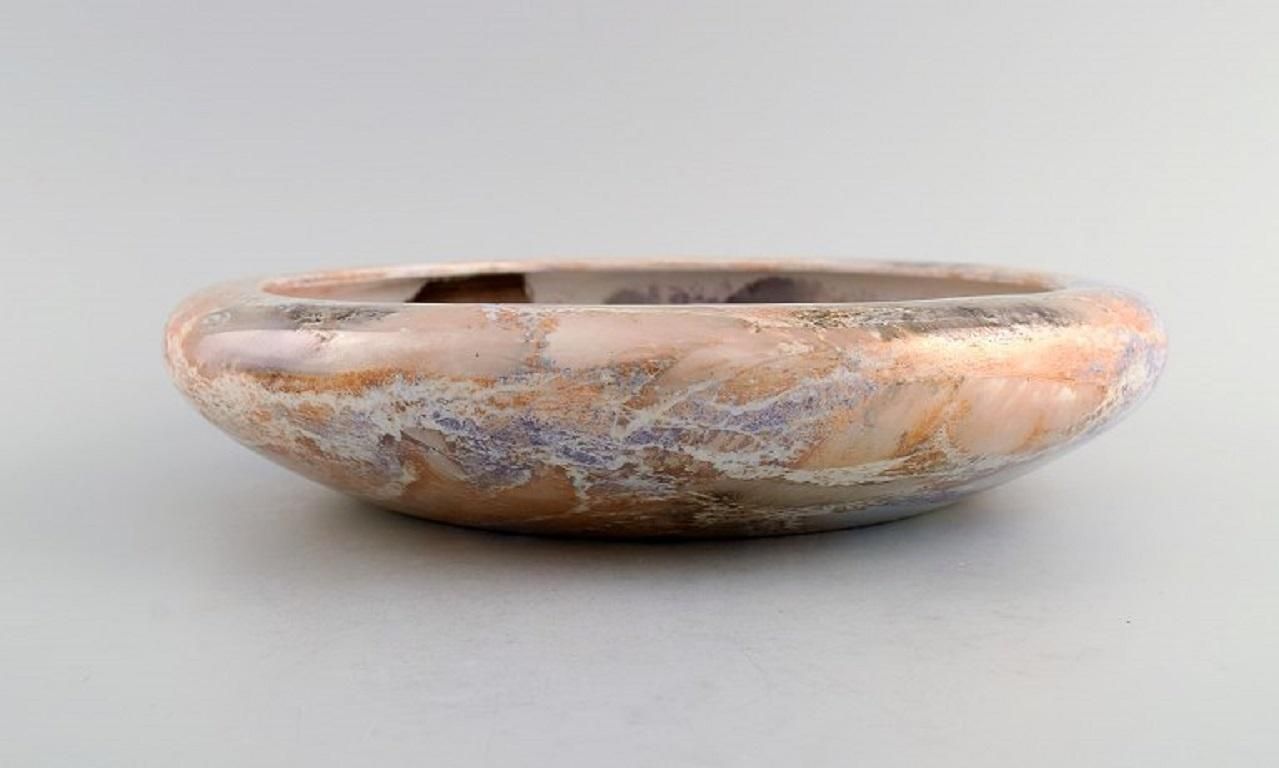 Arabia Finland Art Deco Bowl In Glazed Faience Beautiful Marbled Glaze 1920s photo Home Decor