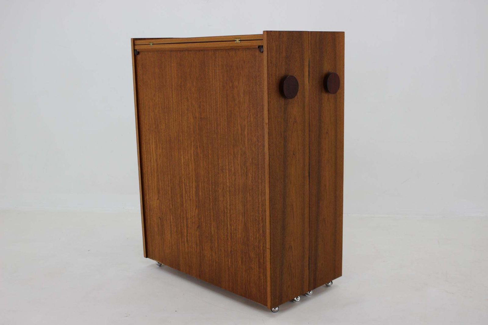 1960s Johannes Andersen Rare Teak Folding Bar Cabinet ,Denmark photo vinterior