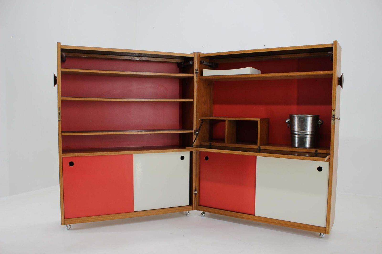 Furniture 1960s Johannes Andersen Rare Teak Folding Bar Cabinet ,Denmark photo