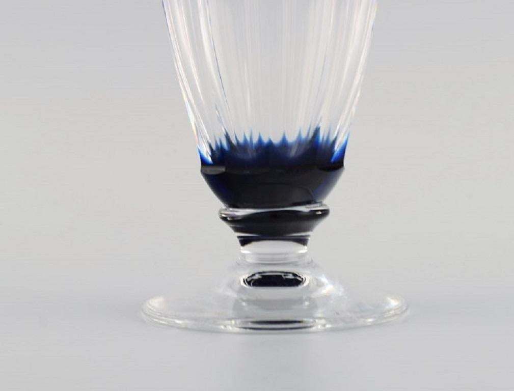 Bohemian Glass Vase In Clear And Blue Art Glass, Classic Style, Mid 20th C photo buy