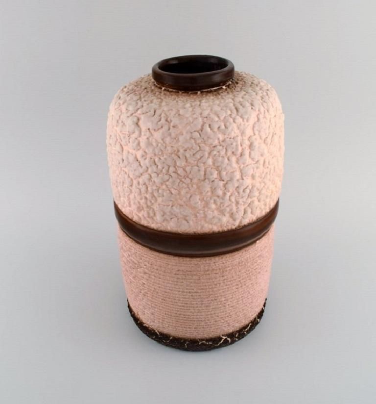 Louis Dage, French Ceramist, Large Art Deco Vase In Glazed Ceramics photo vinterior