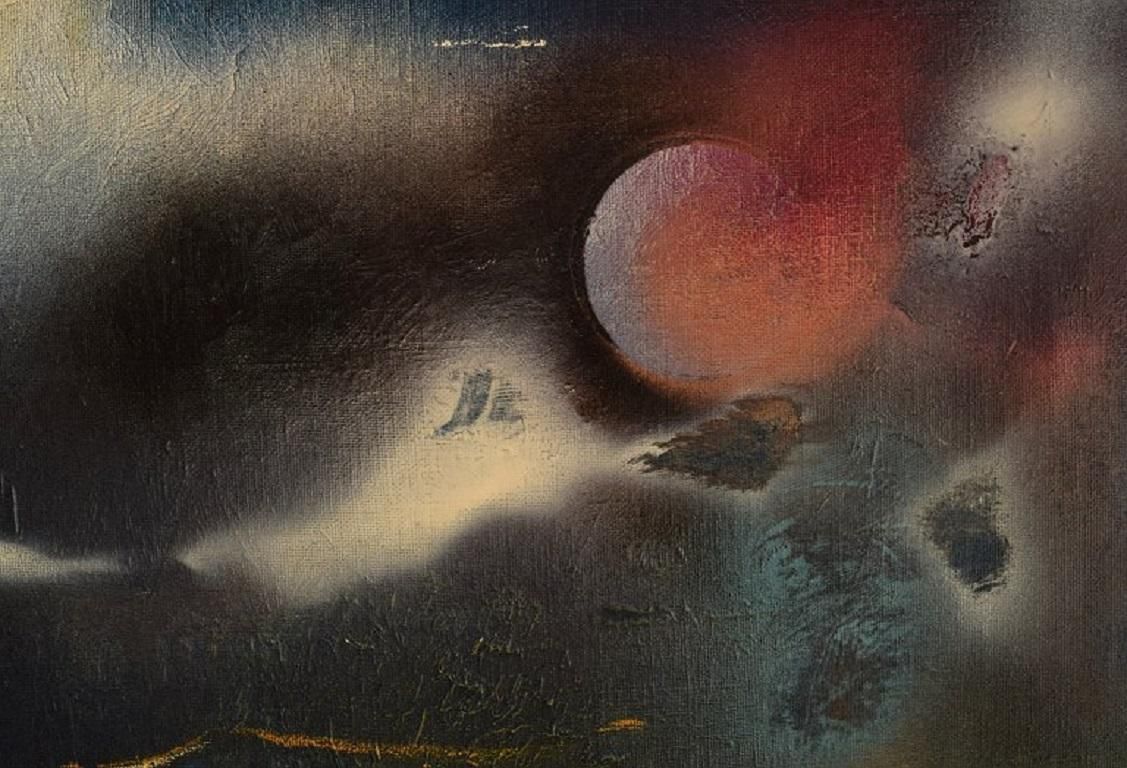Harry Ceson (1926 1978). Oil And Varnish On Canvas. Abstract Composition. photo for sale
