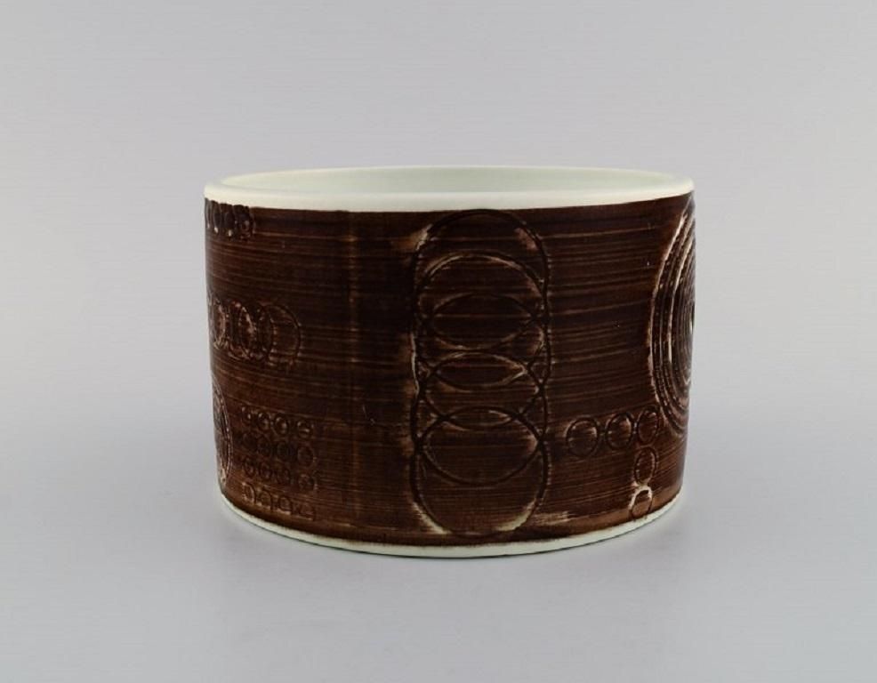 Olle Alberius For Rörstrand, Sarek Flower Pot In Hand Painted, Glazed Ceramics photo for sale