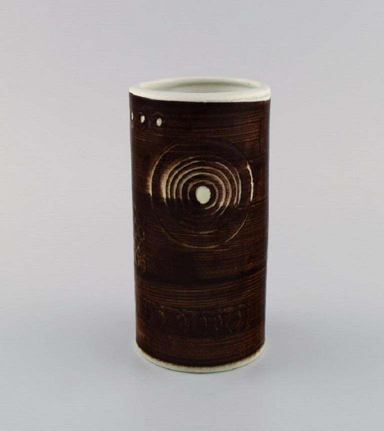 Olle Alberius For Rörstrand, Cylindrical Sarek Vase, 1960s/70s photo furniture