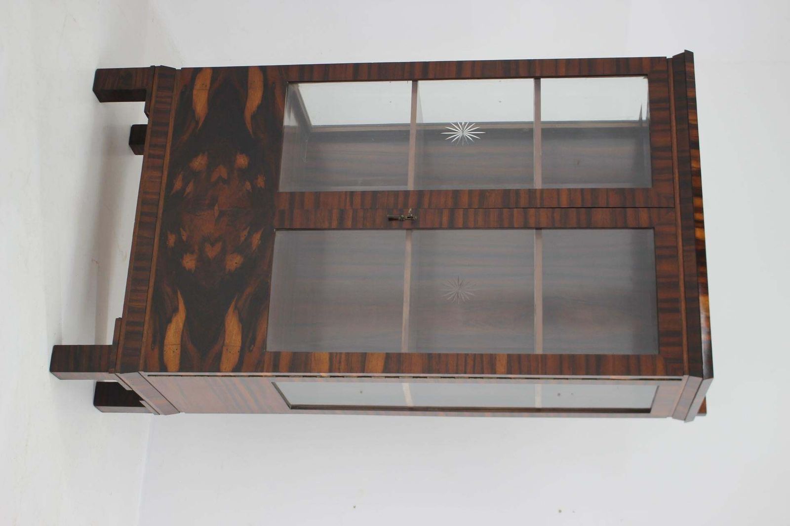 1930s Art Deco Palisander And Glass Cabinet , Czechoslovakia photo furniture