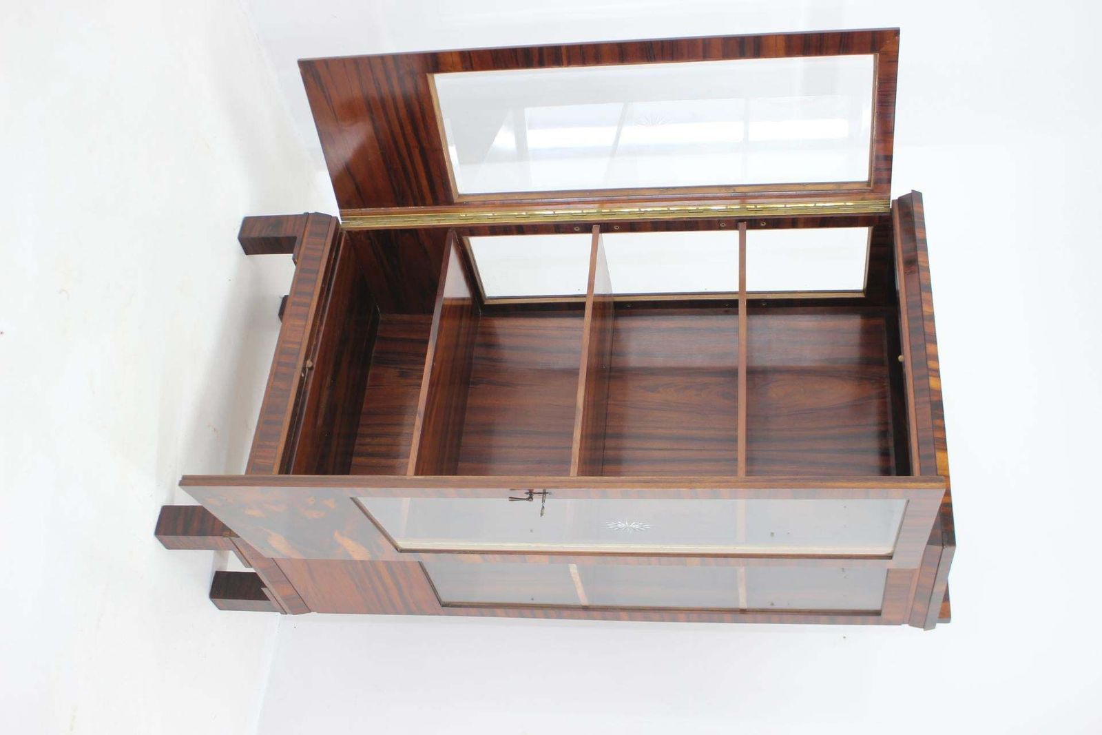 1930s Art Deco Palisander And Glass Cabinet , Czechoslovakia photo buy