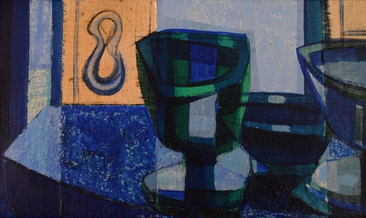 Unknown Artist, Oil On Board, Modernist Still Life, The 1960s photo Art