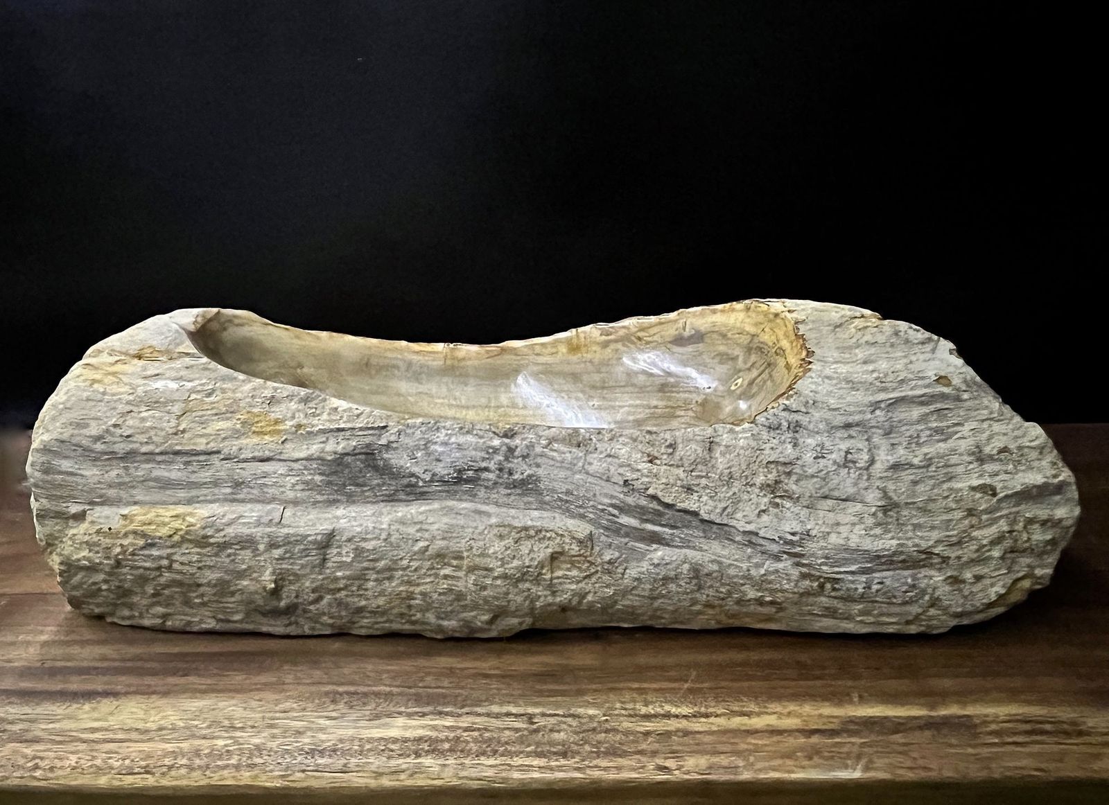 Petrified Wood Sink Organic Modern In Grey/ Beige/ Brown Tones, Top Quality photo furniture