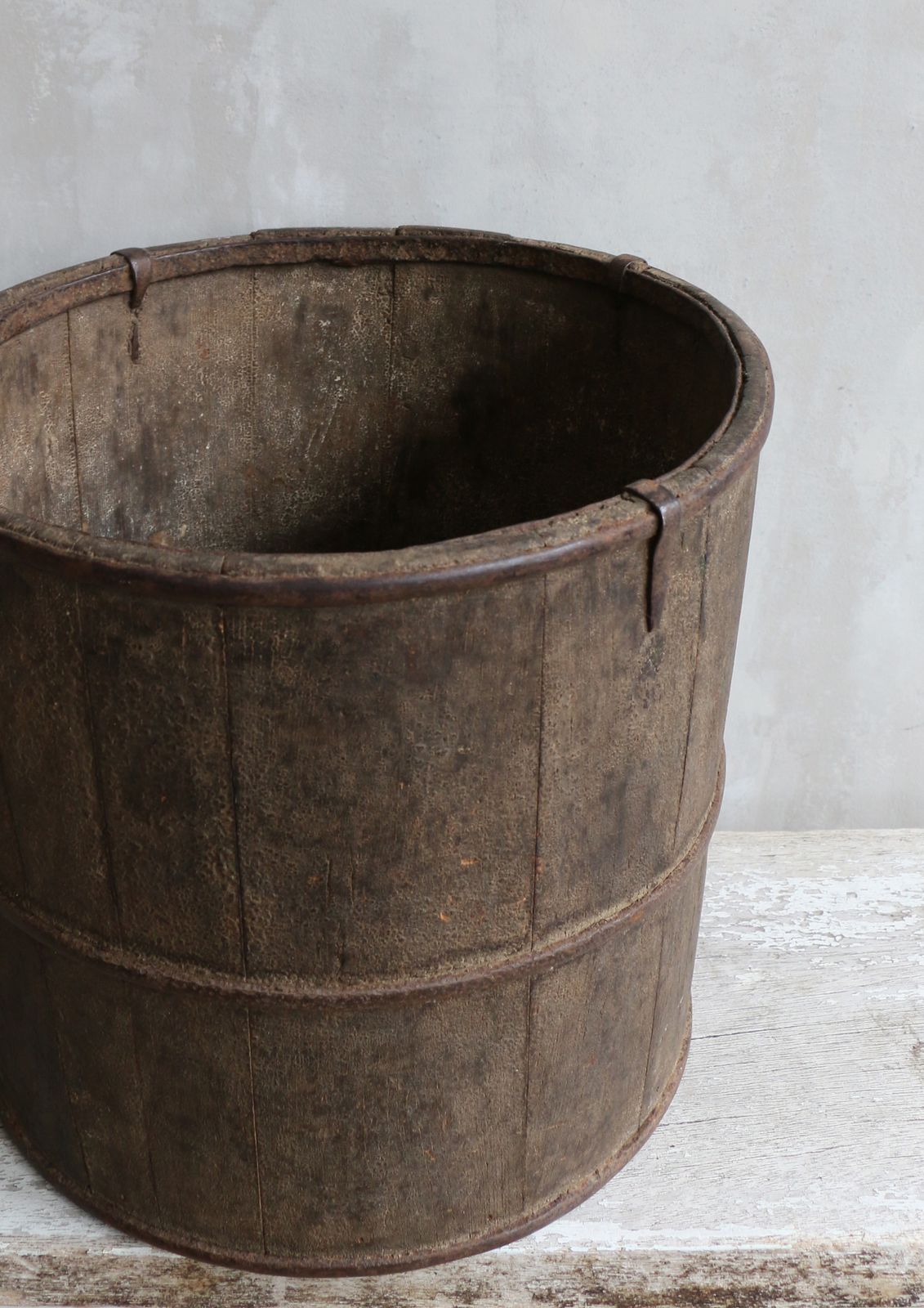 Vintage Wooden Plant Pot photo furniture