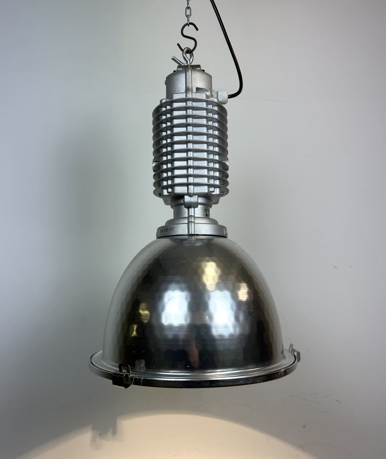 Industrial Pendant Lamp With Glass Cover By Charles Keller For Zumtobel, 1990s, 35x photo vintage
