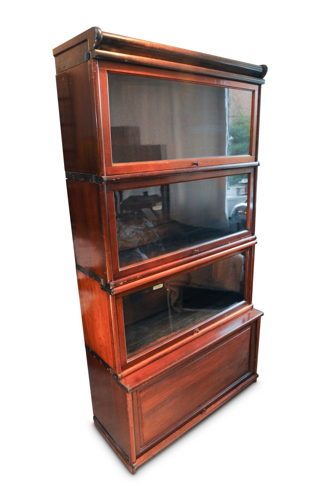 Globe Wernicke Four Tier Glazed Sectional / Modular / Barrister's Bookcase 1920's Ol photo furniture