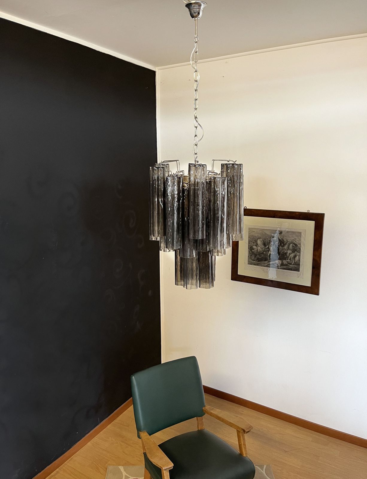 Fantastic Murano Smoked Glass Tube Chandelier photo for sale