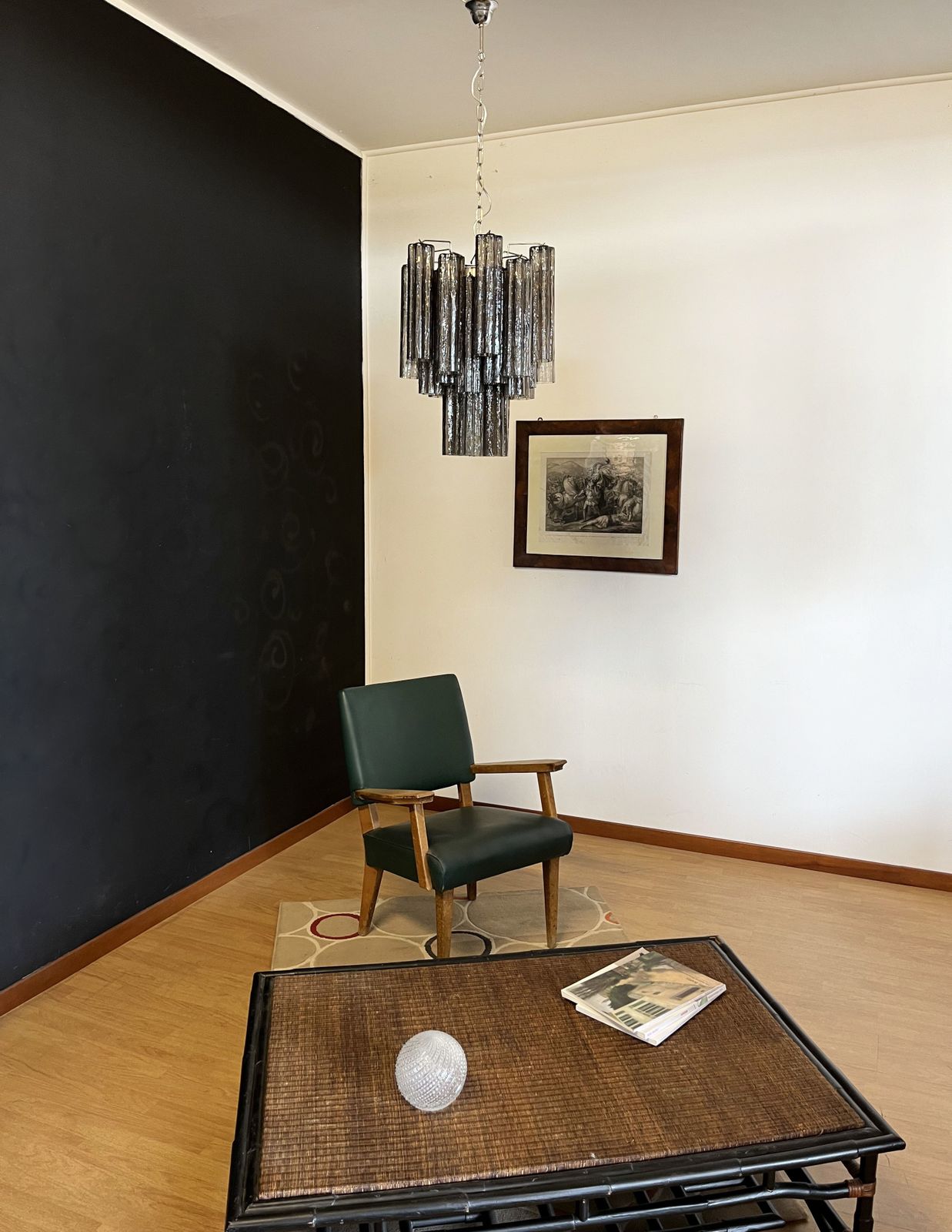 Fantastic Murano Smoked Glass Tube Chandelier photo vinterior