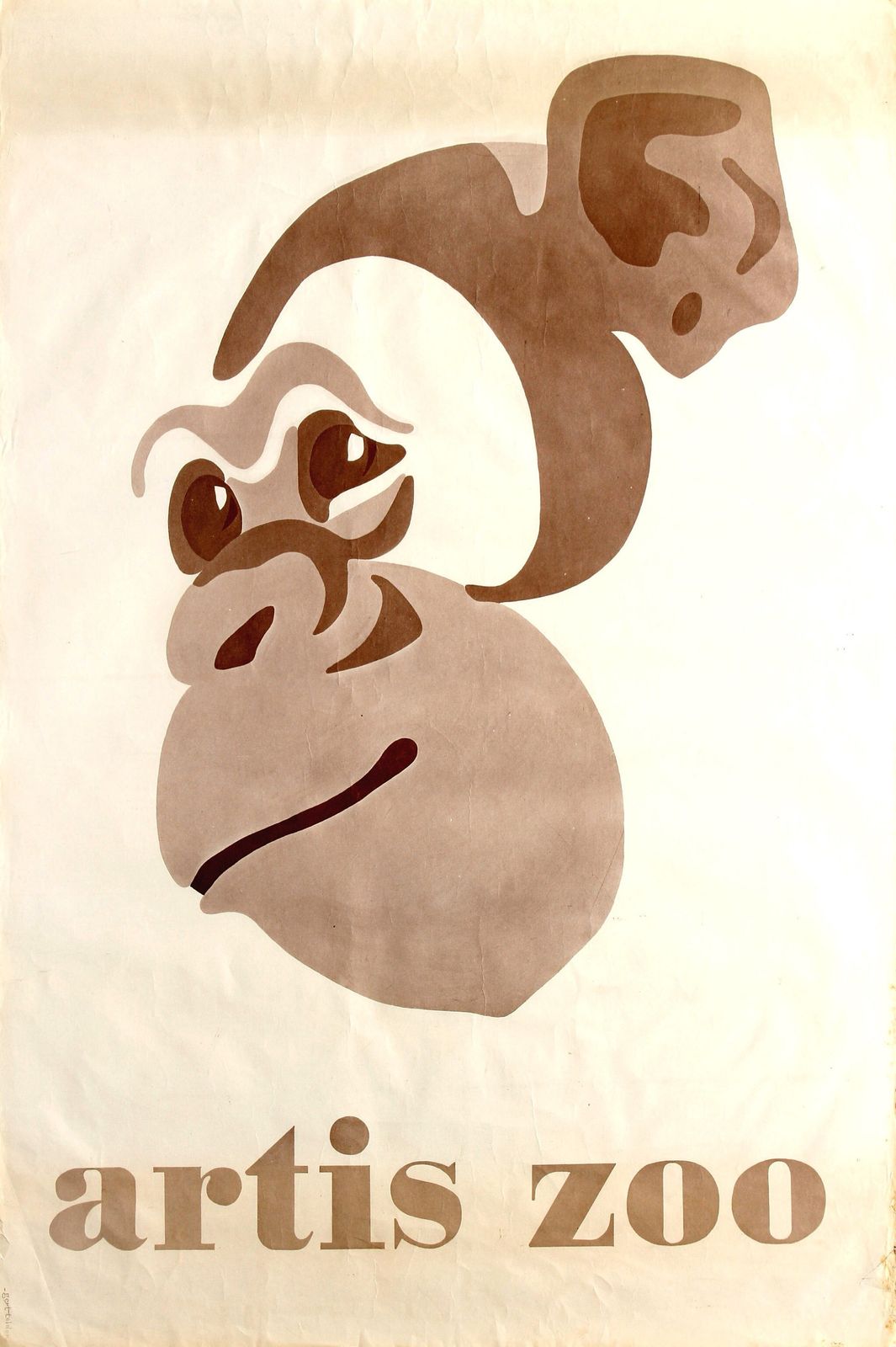 Original Vintage Advertising Poster For The Artis Zoo In Amsterdam Circa 1960s