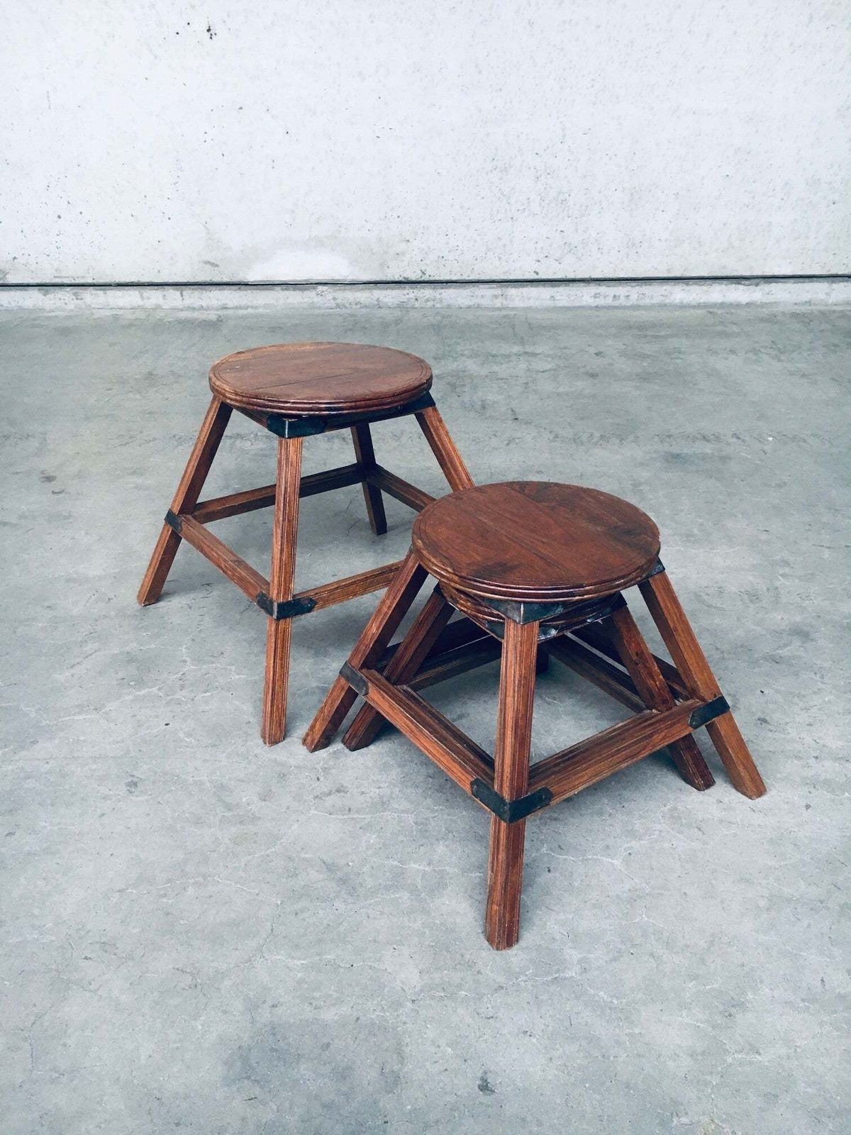 Handgemaakt Wabi Sabi Stijl Nesttafelset, Frankrijk, Ca. Jaren 1950 photo vinterior