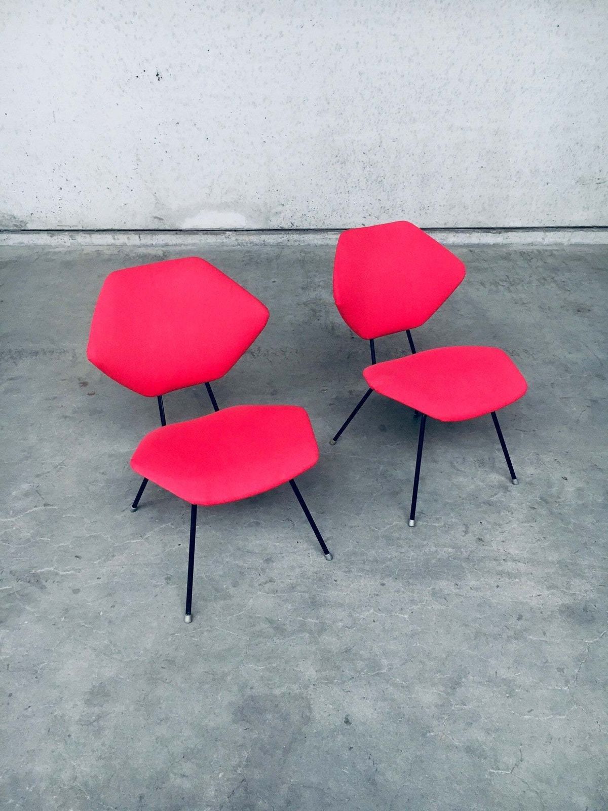Midcentury Modern Design Low Side Chair Set Italy 1950s photo vinterior