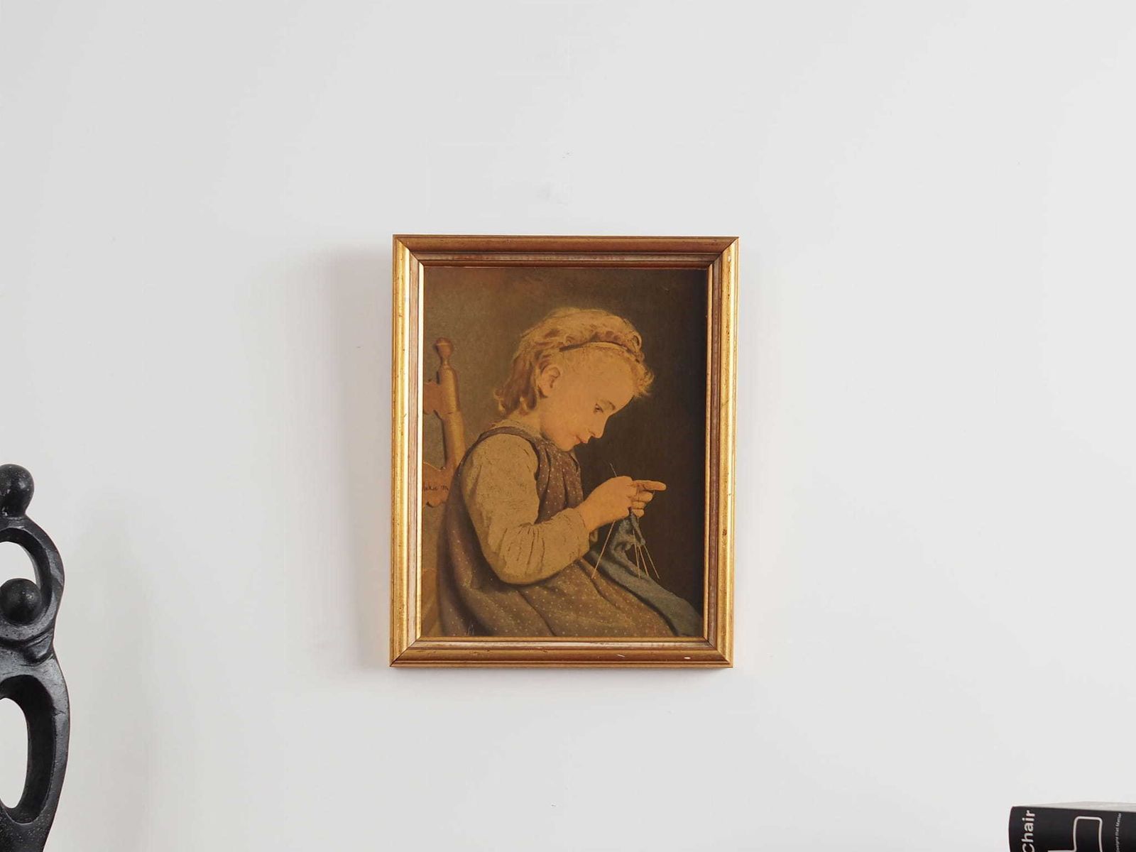 Painting „The Portrait Of The Girl”, Scandinavian Design, 19th Century, By Albert Anker photo furniture